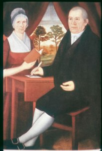 John Brewster and Ruth Avery Brewster. Oil on canvas by JOhn Brewster, Jr. ca. 1795-1800. Old Sturbridge Village.
