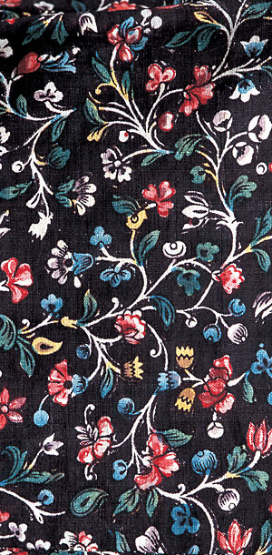 BLOCK-PRINTED COTTON British, ca. 1780–90. Cora Ginsburg.