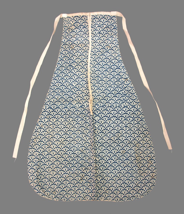 Pocket 1720-1730 block printed cotton and linen