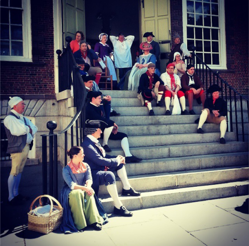 On the Colony House steps