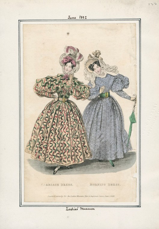 Carriage and Morning Dress, 1832. LAPL Fashion Plate Collection
