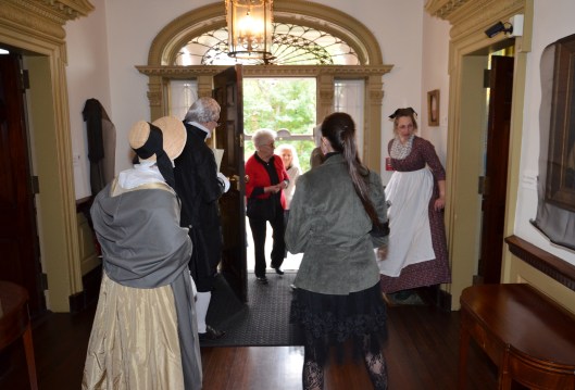 Visitors in the front hall of the John Brown House, Providence RI