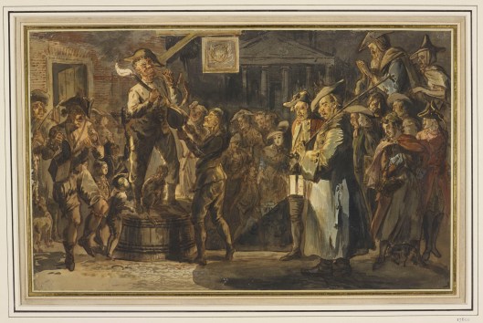 Mountebanks at night. watercolor by Paul Sandby, 1758 Royal Collection Trust/© Her Majesty Queen Elizabeth II 2014