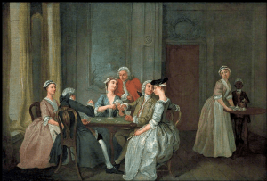 Playing at Quadrille. Oil on canvas by Francis Hayman. Birmingham Museums and Art Gallery